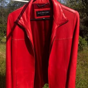 Mark New York Red leather jacket